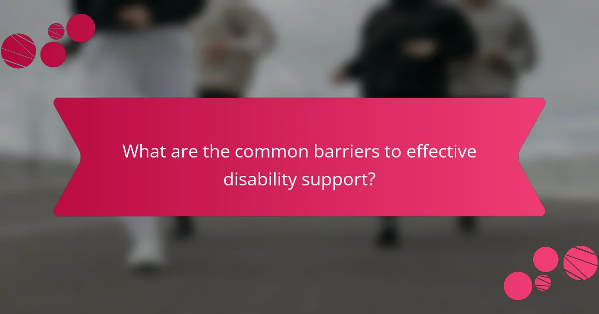 What are the common barriers to effective disability support?