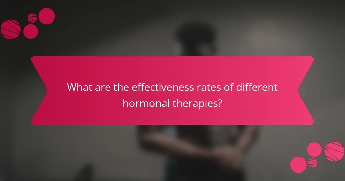 What are the effectiveness rates of different hormonal therapies?