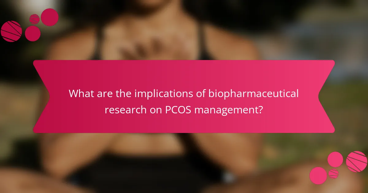 What are the implications of biopharmaceutical research on PCOS management?