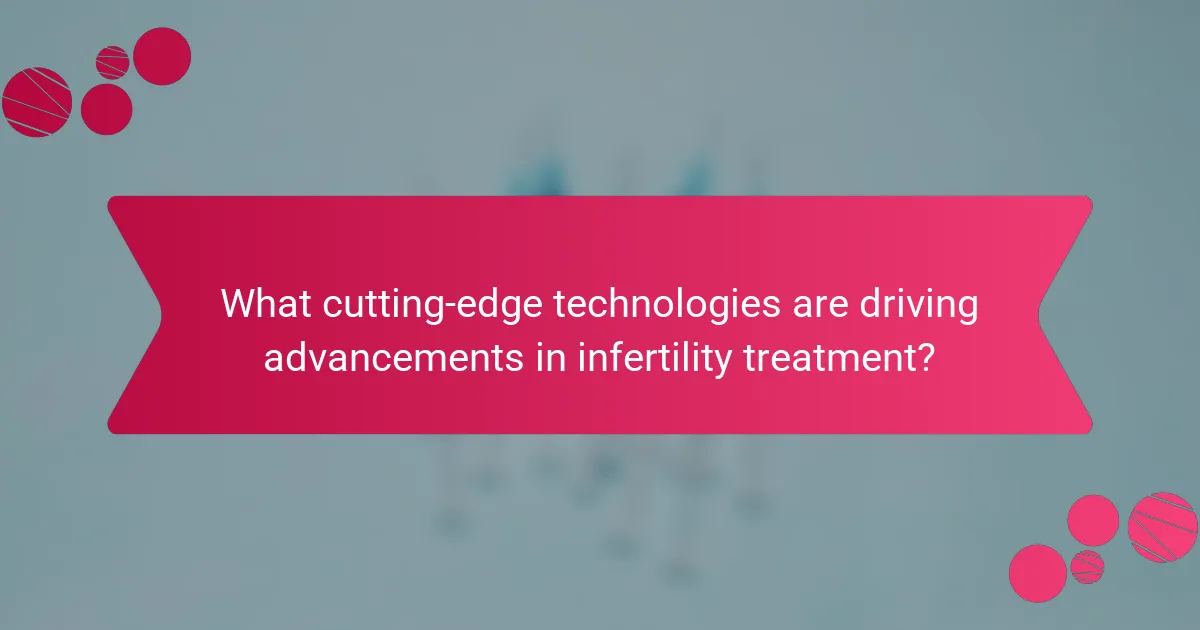What cutting-edge technologies are driving advancements in infertility treatment?