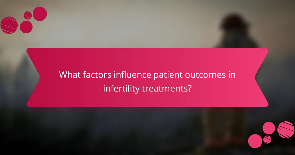 What factors influence patient outcomes in infertility treatments?