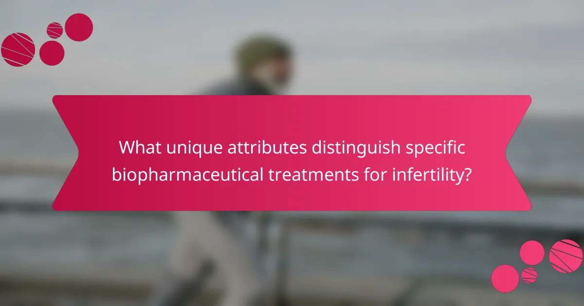 What unique attributes distinguish specific biopharmaceutical treatments for infertility?