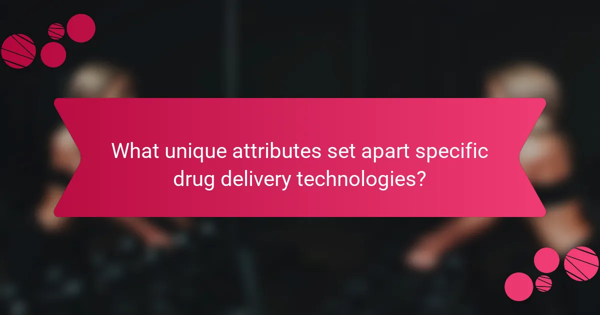 What unique attributes set apart specific drug delivery technologies?